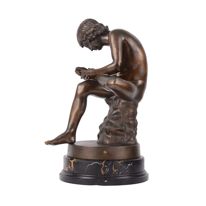 The Athlete Bronze Sculpture on Rotating Marble Plinth