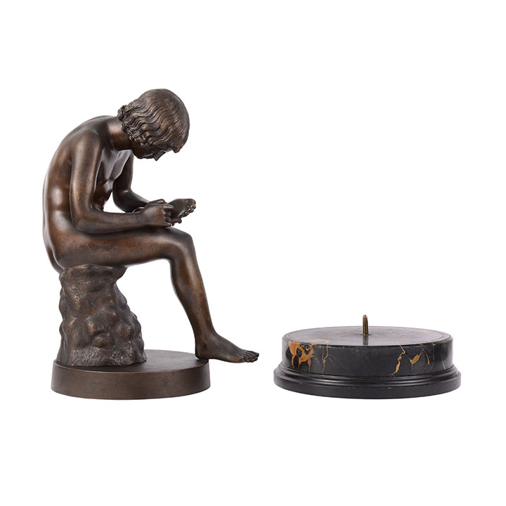 The Athlete Bronze Sculpture on Rotating Marble Plinth