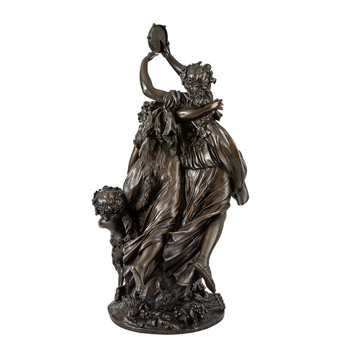 Reveling Maidens with Satyr Bronze Sculpture
