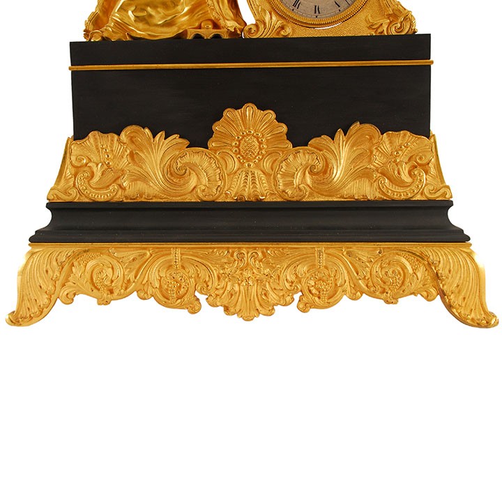 French Figural Mantel Clock of Woman Playing a Piano