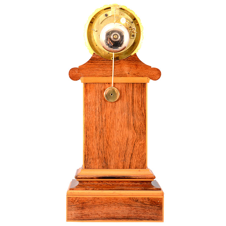 French Empire Satinwood Mantel Clock by Bouic