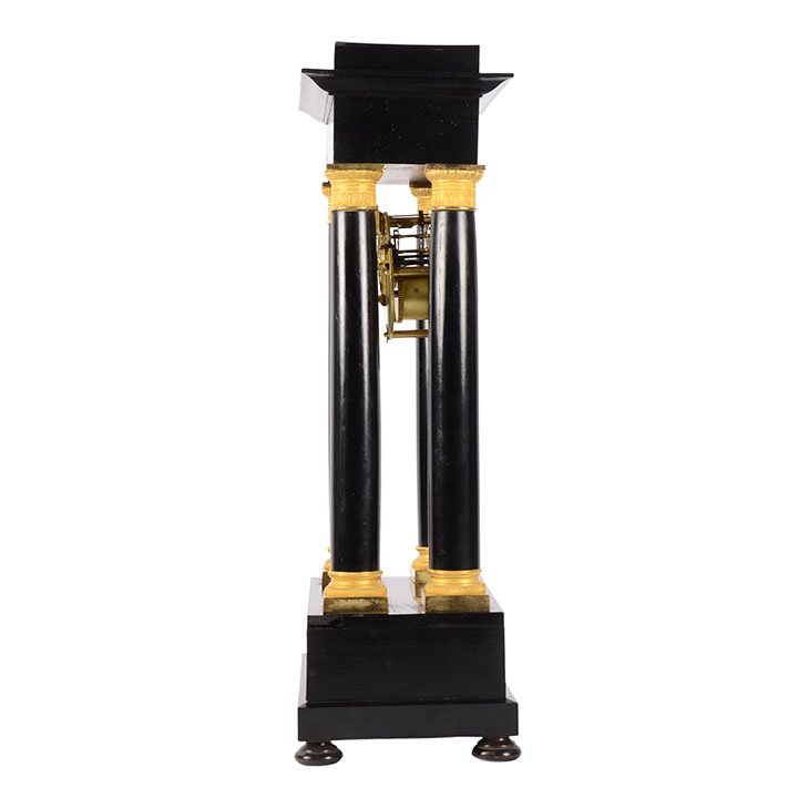 Ebonized Wood & Gilt Empire Mantel Clock