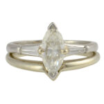 0.75 Carat Marquise Diamond Platinum Engagement Set