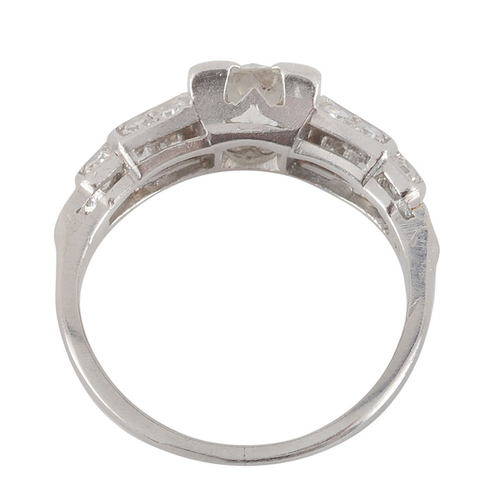Platinum Ring with 0.80 Carat Center Diamond