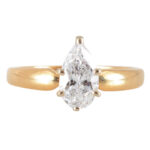 0.76 Carat Pear Cut Diamond Ring
