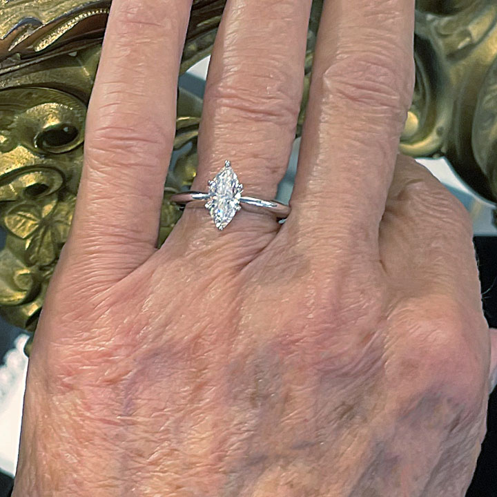Internally Flawless 1 Carat Marquise Diamond Ring