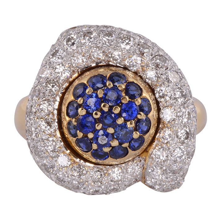 Sapphire Dome 18K Ring