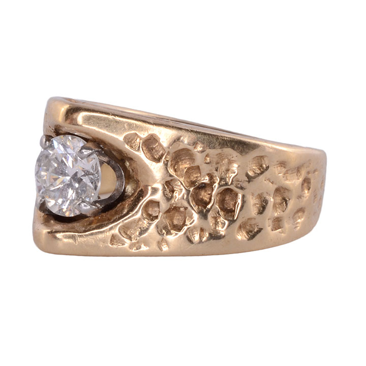 Textured Band Diamond Ring