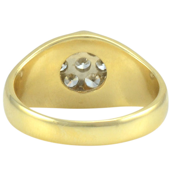 0.85 CTW Diamond Cluster Yellow Gold Ring