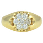 0.85 CTW Diamond Cluster Yellow Gold Ring