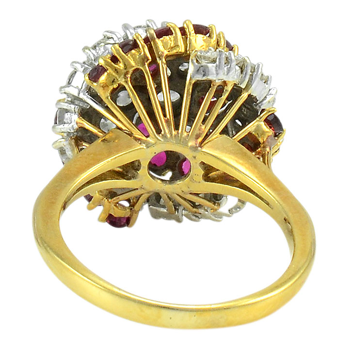 1.55 CTW Diamond and 1.40 CTW Ruby Cocktail Ring