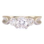 Platinum 0.60 Carat Center Diamond Ring