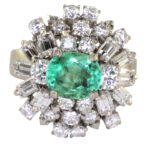 1.35 Carat Emerald and Diamond Ring