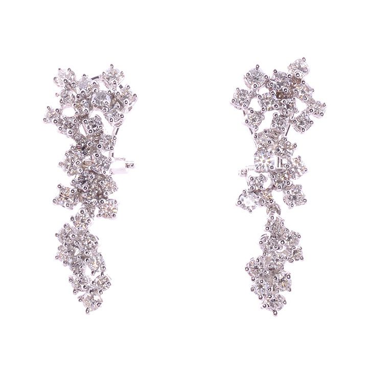 2.90 CTW VVS Diamond Cluster Earrings