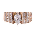14K 0.62 Carat Raised Center Diamond Ring