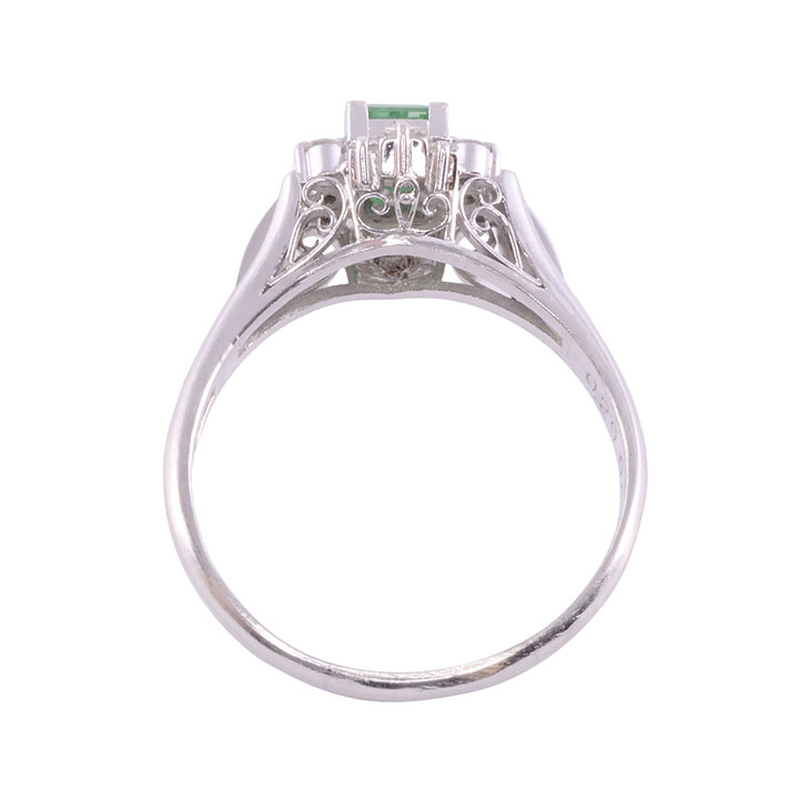 Emerald & Diamond Platinum Ring