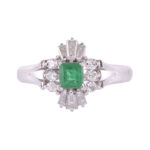 Emerald & Diamond Platinum Ring