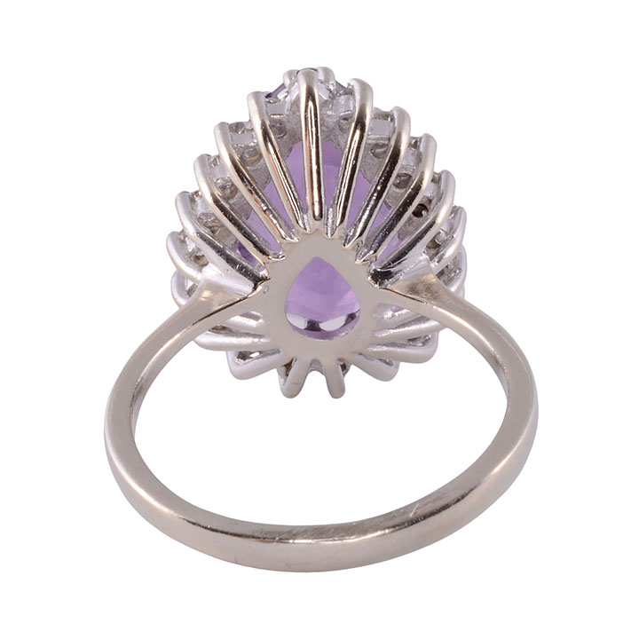 Pear Amethyst White Gold Ring