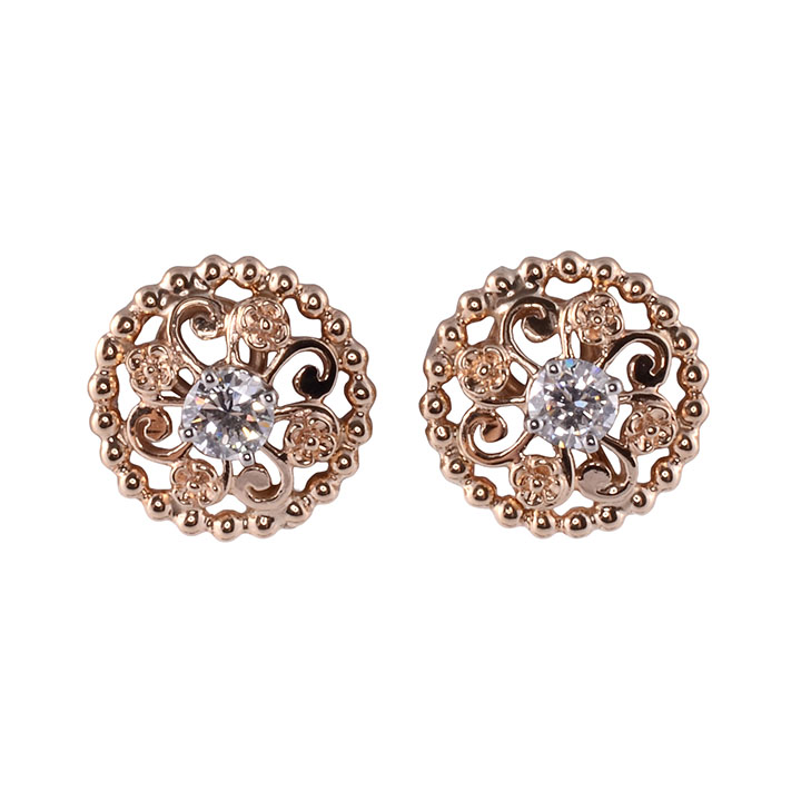 Tiffany & Co Pair 14K Diamond Screw Clip Earrings