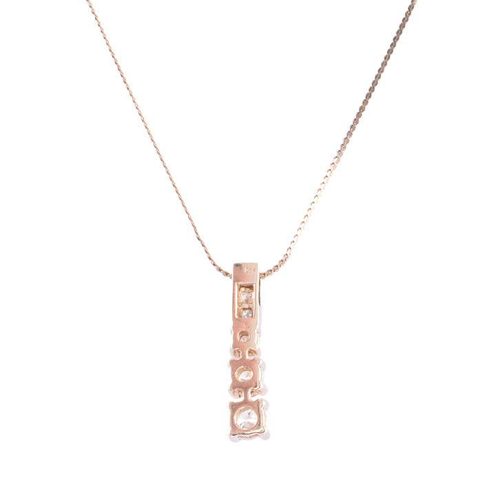 Vertical Diamond Pendant Necklace