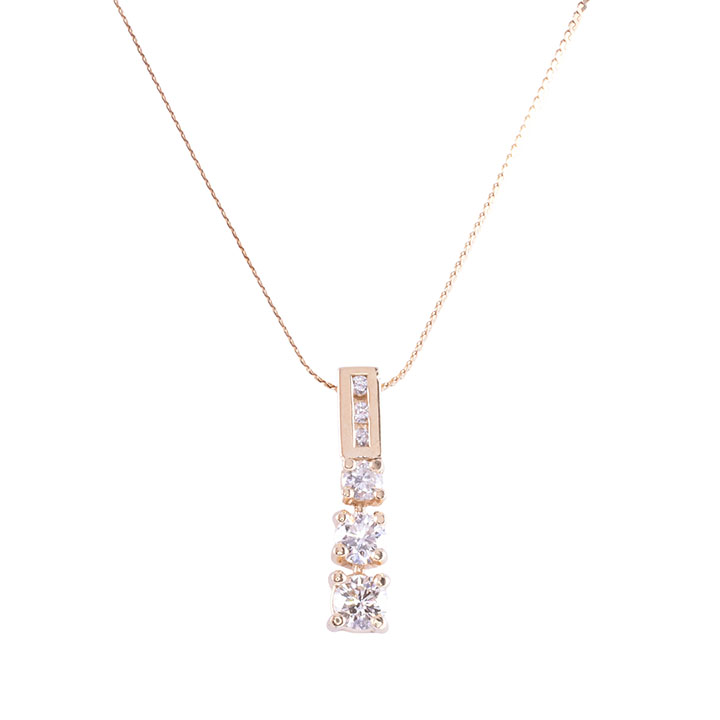 Vertical Diamond Pendant Necklace