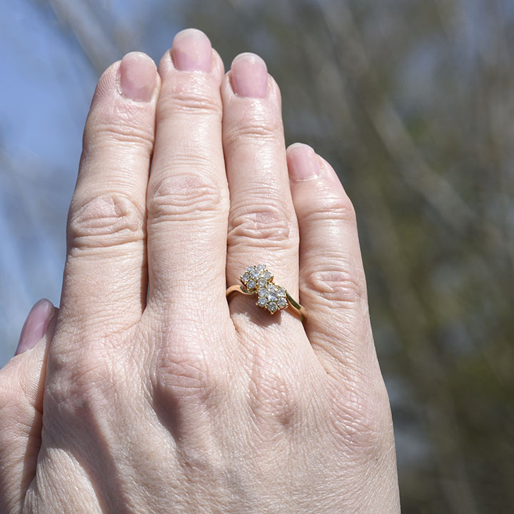 Twin Flower Diamond Ring