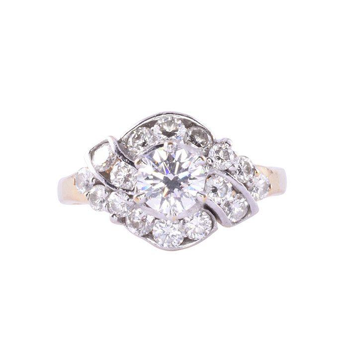 0.78 Carat Diamond Center 18K Engagement Ring