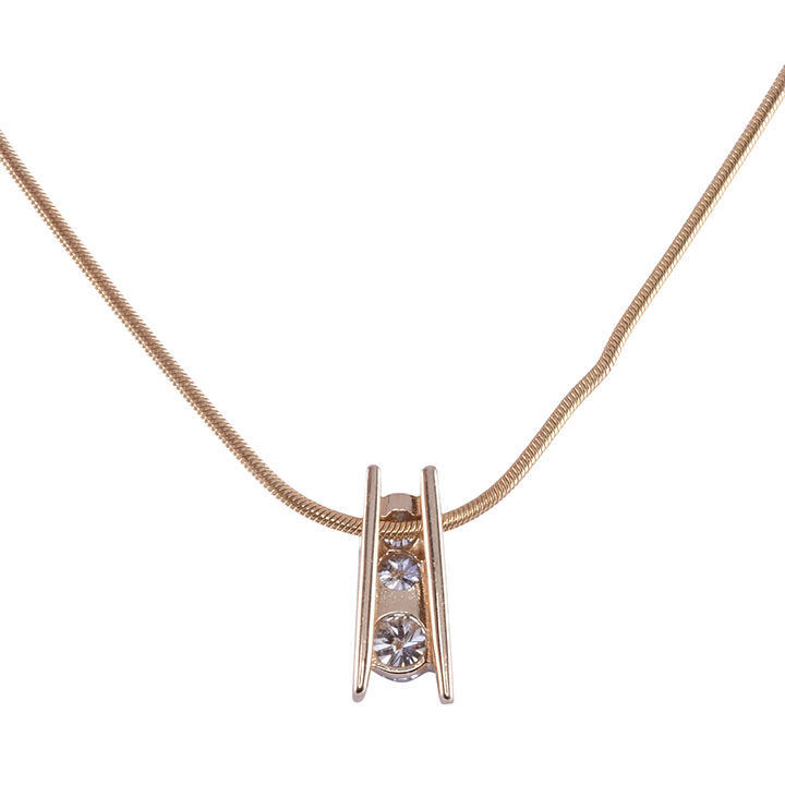 Graduated Diamond Slider Pendant Necklace