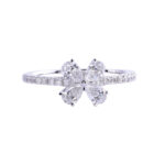 Pear Cut VS1 Diamond White Gold Ring