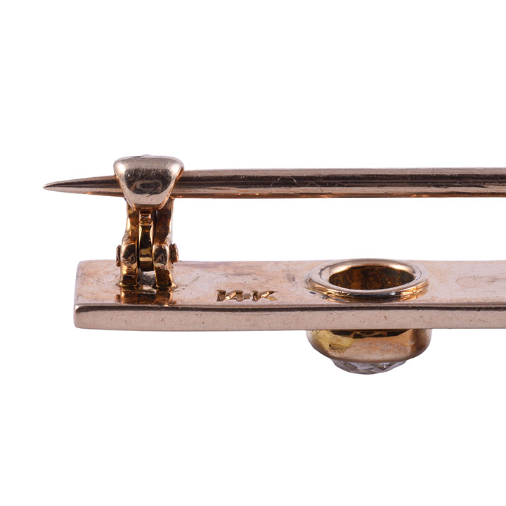 Art Deco Onyx & Diamond Bar Pin