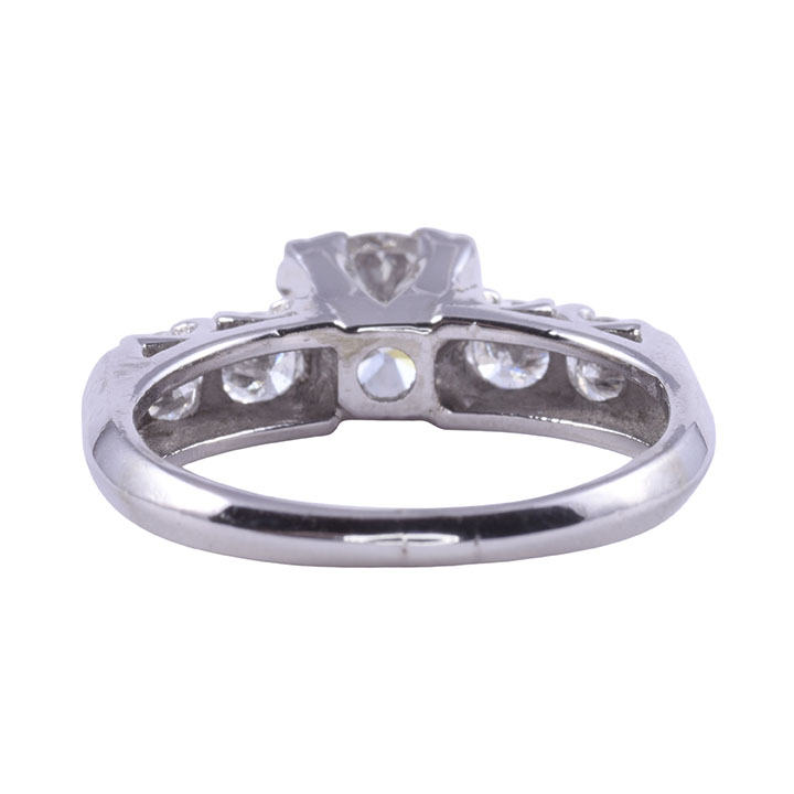 Art Deco GIA Certified 1.01 Carat Center Diamond Engagement Ring