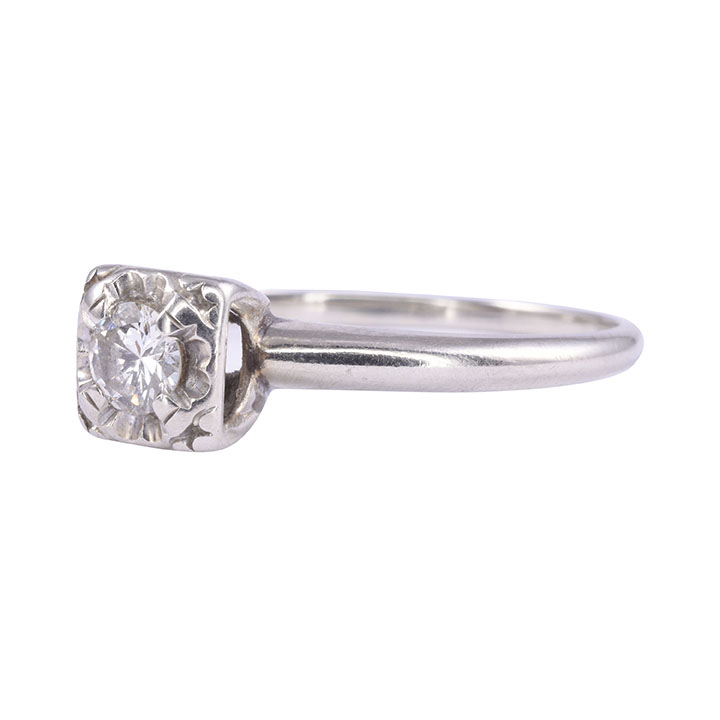 Art Deco Quarter Carat Diamond Engagement Ring