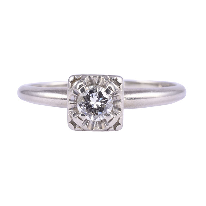 Art Deco Quarter Carat Diamond Engagement Ring