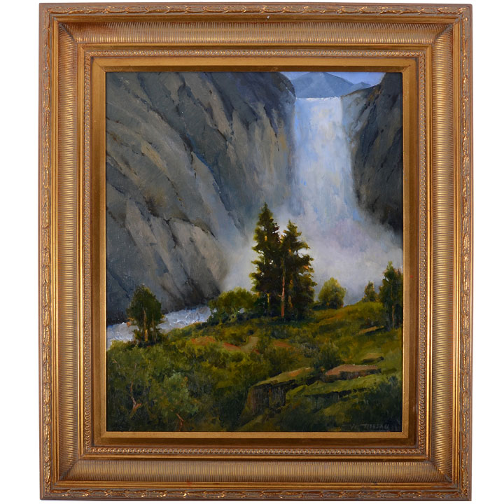 Oil Painting <em>Vernal Falls</em> by Vic Riesau