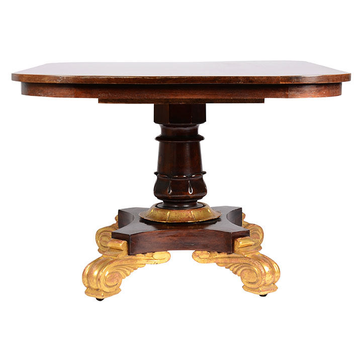 Mahogany Gilt Pedestal Table