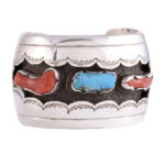 Navajo Shadow Box Sterling Silver Cuff Bracelet