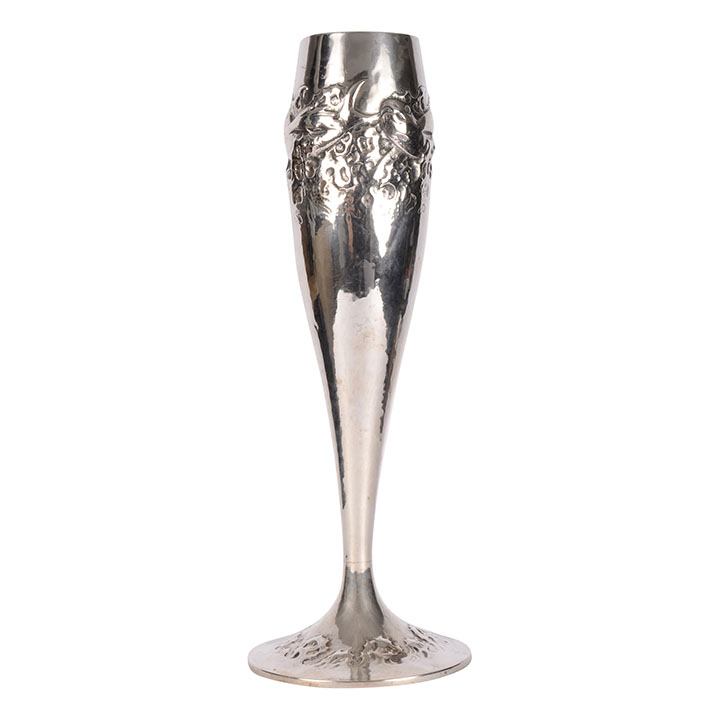 J Tostrup Arts & Crafts Fine Silver Vase