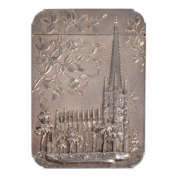 Trinity Church & Castle Coin Silver Card Case
