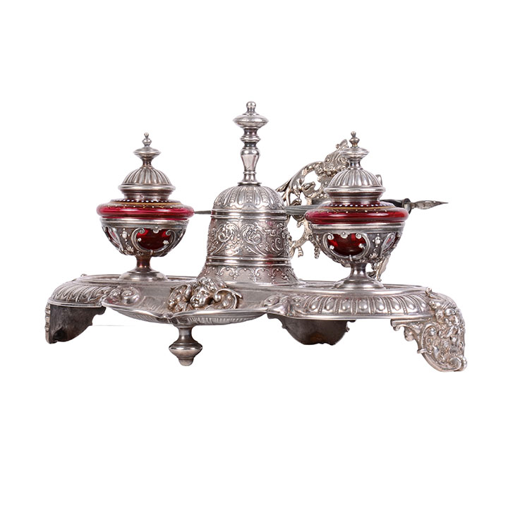 WMF Silver Plated Inkwell Stand with Service Bell