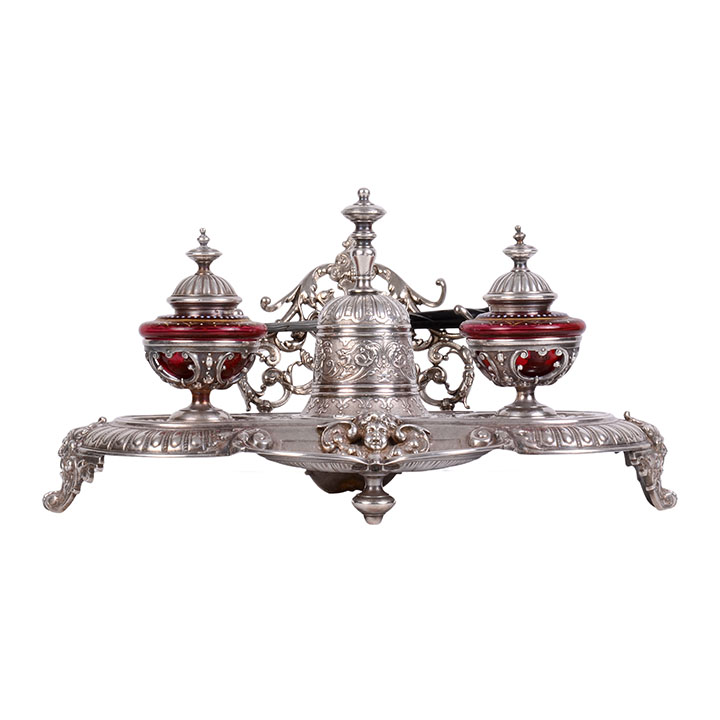 WMF Silver Plated Inkwell Stand with Service Bell