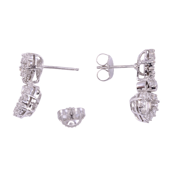 Diamond Heart Motif Earrings