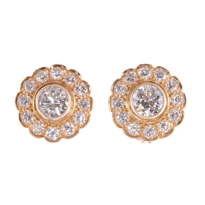 5.42 CTW Rosette Diamond Earrings