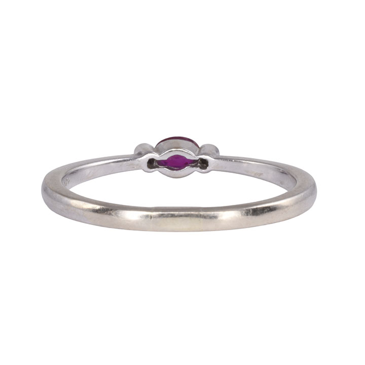Oval Ruby & Diamond White Gold Ring