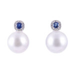 South Seas Pearl & Sapphire Earrings