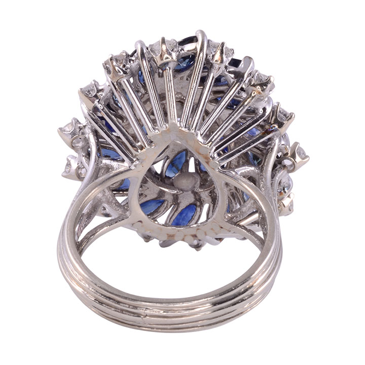 Marquise Diamond & Sapphire Cocktail Ring