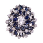 Marquise Diamond & Sapphire Cocktail Ring