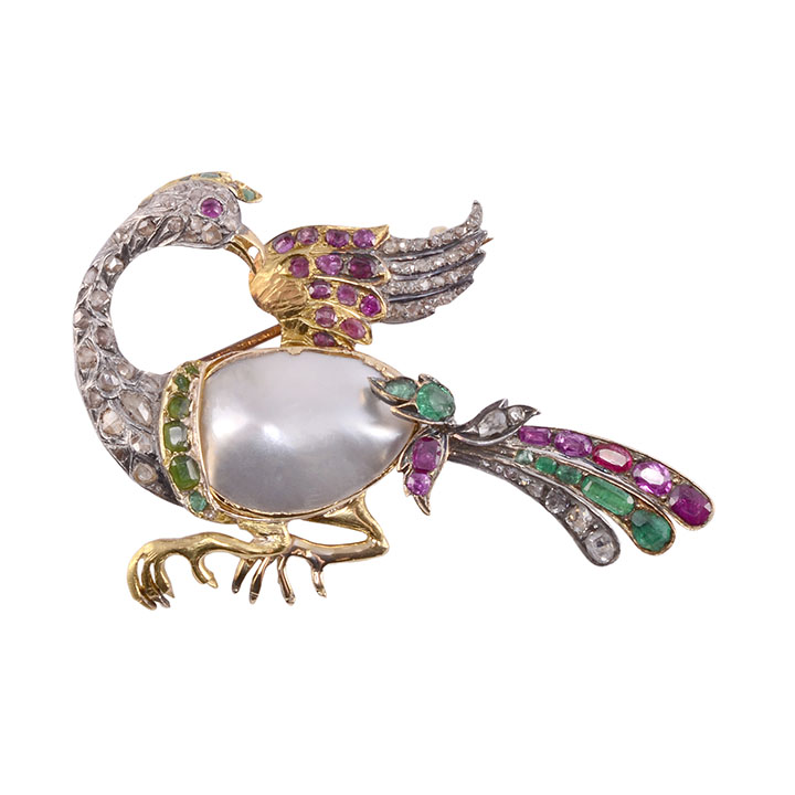 freshwater pearl bird brooch