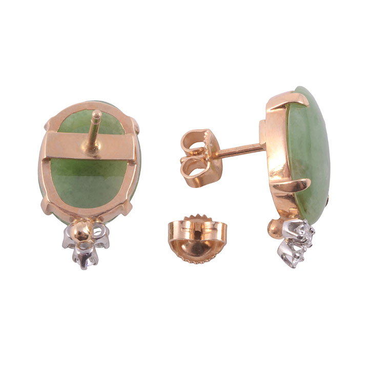Oval Jade Earrings