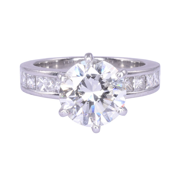 GIA Certified 2.06 Carat Diamond Center Engagement Ring