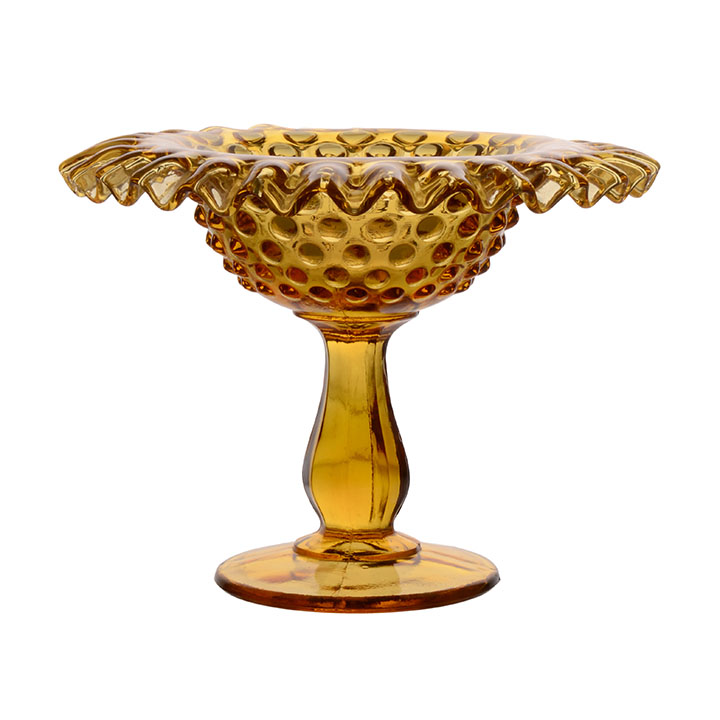Fenton Amber Hobnail Footed Candy Dish